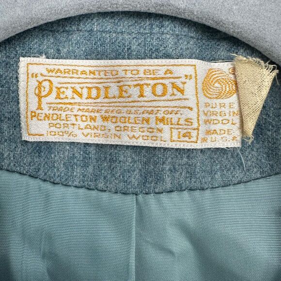 Pendleton Womens Wool Blazer Size 14 Academia Preppy Light Blue Office - Picture 4 of 9